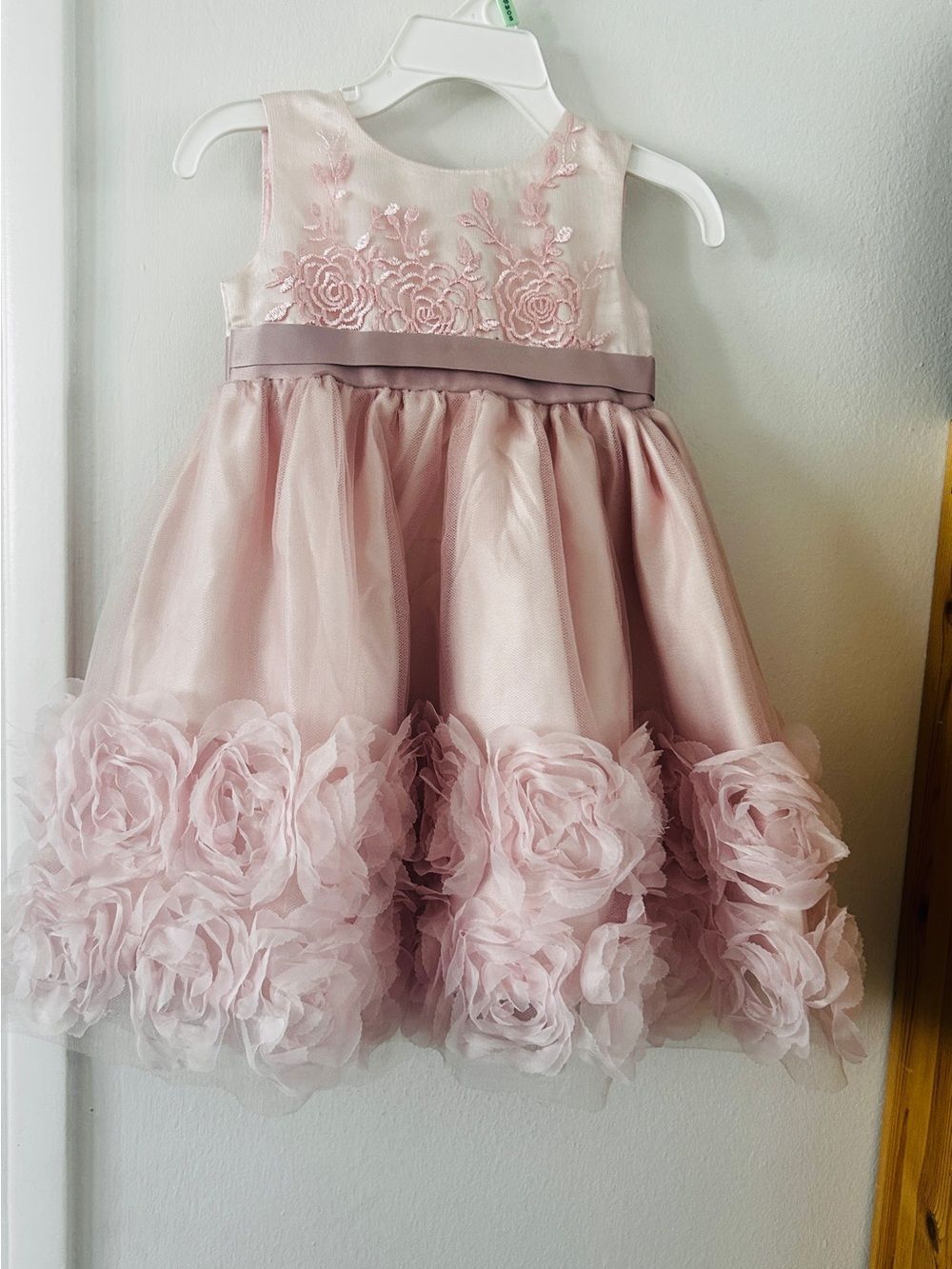 Blueberi Boulevard Pink Rosette Floral Tulle Party Dress 18 Months